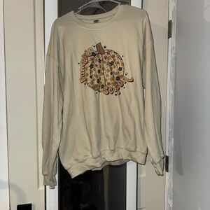 Cream Pumpkin Graphic Sweatshirt